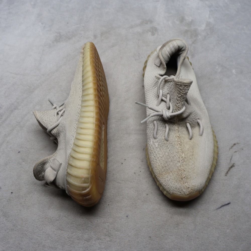 Adidas Yeezy Mens 13 Sneakers White Boost 350 V2 Sesame Knit Lace-Up‎ Walking